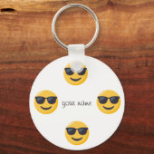 Emoji Face en '' Jouw naam here " Sleutelhanger (Voorkant)