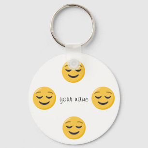 Emoji Face en '' Jouw naam here " Sleutelhanger