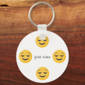Emoji Face en '' Jouw naam here " Sleutelhanger (Voorkant)