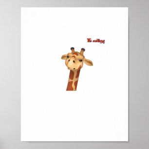 emoji frons boze giraffe gezicht  poster