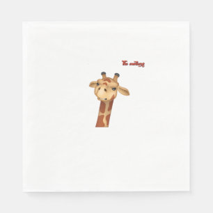 Emoji fronsen boze giraffe gezicht servet