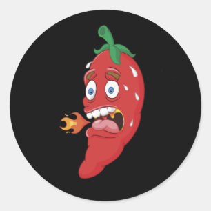 Emoji Funny Chili Pepper Hot Sauce Food Lover Ronde Sticker
