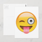 Emoji - gezicht met tong briefkaart (Voorkant / Achterkant)