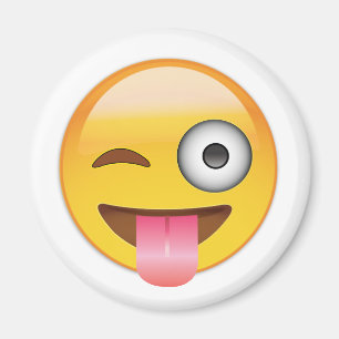 Emoji - gezicht met tong magneet