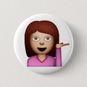 Emoji Girl Ronde Button 5,7 Cm