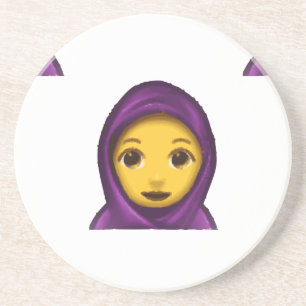 emoji hajib zandsteen onderzetter