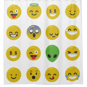 Emoji happy face badkamergordijn douchegordijn