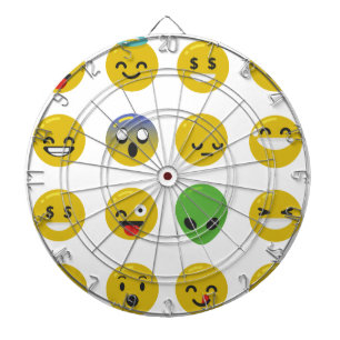 Emoji happy face dartbord
