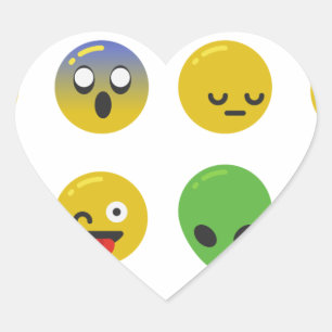 Emoji happy face hart sticker