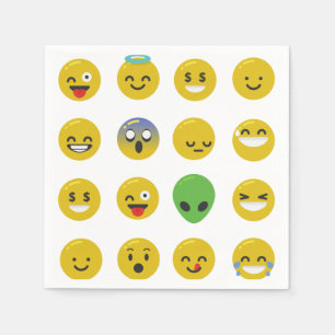 Emoji happy face paper napkins servetten