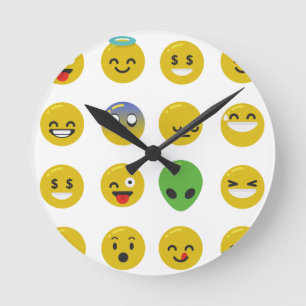 Emoji happy face ronde klok