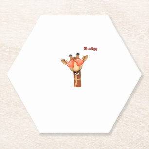 Emoji Happy Love Eyes Giraffe Face Kartonnen Onderzetters