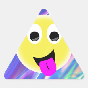 emoji hologram driehoek sticker