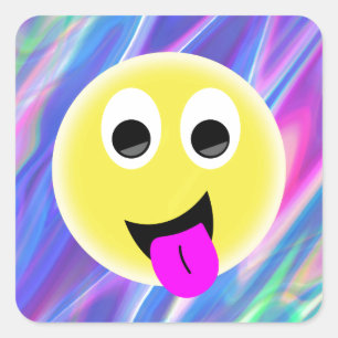 emoji hologram vierkante sticker