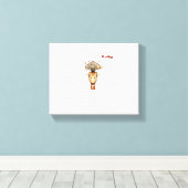 emoji hoofd exploderende giraffe gezicht   canvas afdruk (Insitu (Houten vloer))