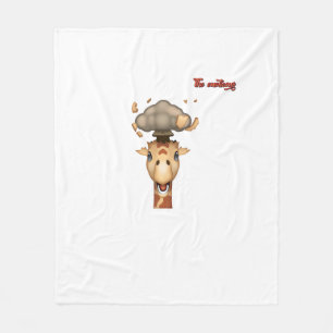Emoji hoofd exploderende giraffe gezicht fleece deken