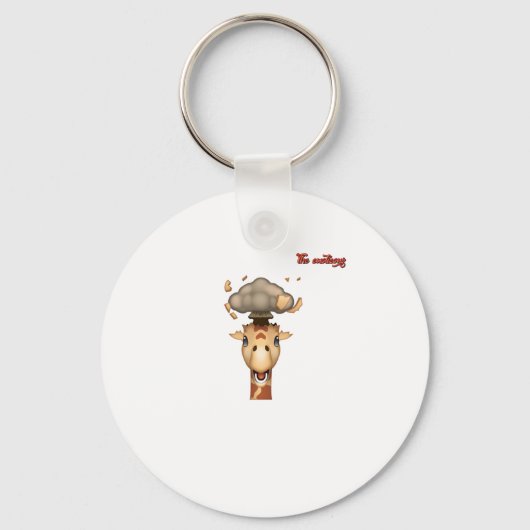 Emoji hoofd exploderende giraffe gezicht sleutelhanger (Voorkant)