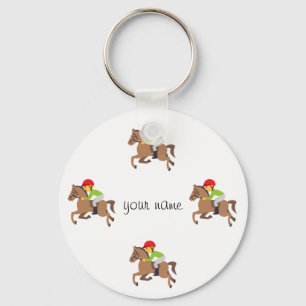 Emoji Horse Riding and '' Jouw naam here " Sleutelhanger