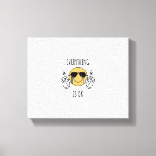 emoji huilen met een gelukkig gezicht canvas afdruk