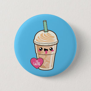 Emoji Iced Latte Ronde Button 5,7 Cm