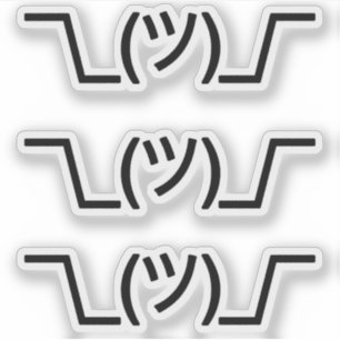 Emoji Kawaii Face op tekst gebaseerde Shrug Sticker