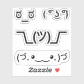 Emoji Kawaii Faces tekst gebaseerde emoticons 4x s Sticker (Vel)