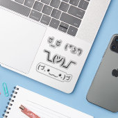 Emoji Kawaii Faces tekst gebaseerde emoticons 4x s Sticker (Laptop met iPhone)