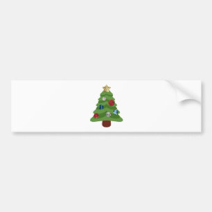 emoji kerstboom bumpersticker