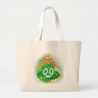 Emoji kerstboomverf grote tote bag