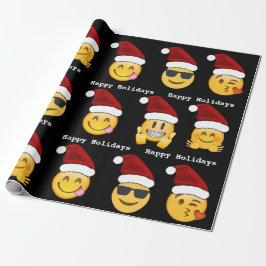 Emoji Kerstmis Cadeaupapier