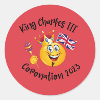 Emoji, King Charles III-coronatie T-Shirt Ronde Sticker