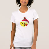 emoji kiss under mistletoe noël tshirt design (Devant)