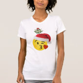 emoji kiss under mistletoe noël tshirt design (Devant)