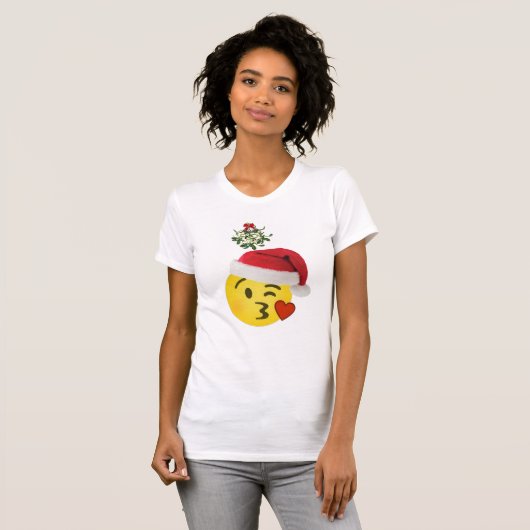 emoji kiss under mistletoe noël tshirt design (Devant entier)