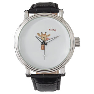 Emoji knipogen Kissing Heart Giraffe Face Horloge