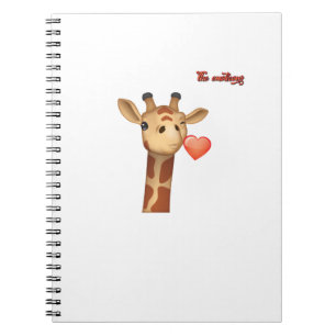 Emoji knipogen Kissing Heart Giraffe Face Notitieboek