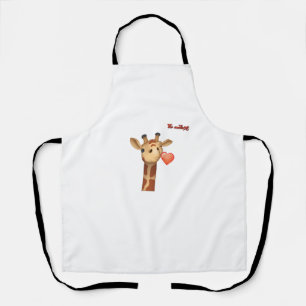 Emoji knipogen Kissing Heart Giraffe Face Schort