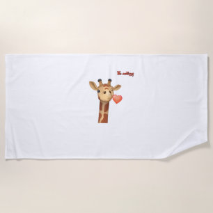 Emoji knipogen Kissing Heart Giraffe Face Strandlaken