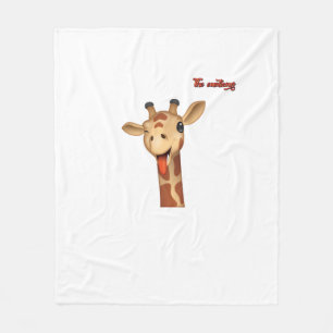 emoji knipogen tong uit giraffe gezicht fleece deken