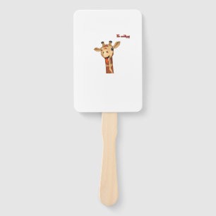 emoji knipogen tong uit giraffe gezicht handwaaier