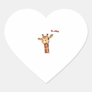 emoji knipogen tong uit giraffe gezicht hart sticker