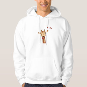 emoji knipogen tong uit giraffe gezicht hoodie