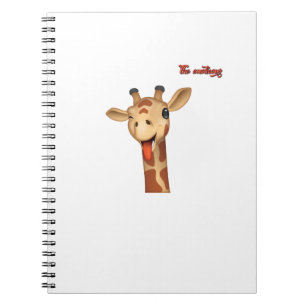 emoji knipogen tong uit giraffe gezicht notitieboek