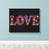 Emoji liefde verpakt canvas (Insitu (Houten vloer))