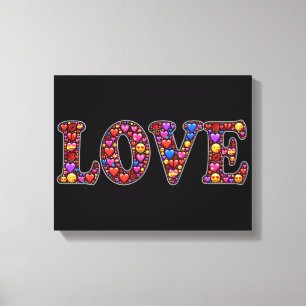 Emoji liefde verpakt canvas afdruk