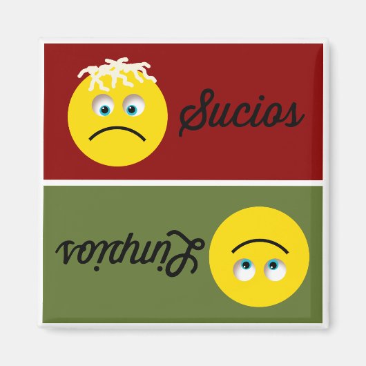 Emoji Limpios Sucios Magnet du lave-vaisselle espa (Devant)