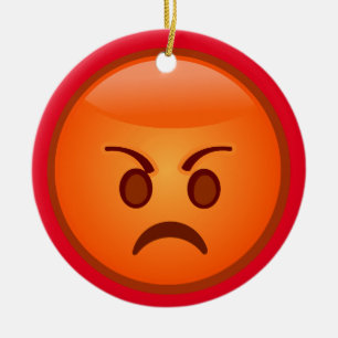 Emoji Mad Face Keramisch Ornament