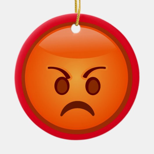 Emoji Mad Face Keramisch Ornament (Voorkant)