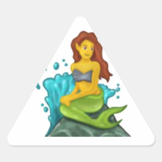 emoji mermaid driehoek sticker (Voorkant)