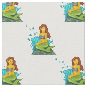 emoji mermaid fabric stof